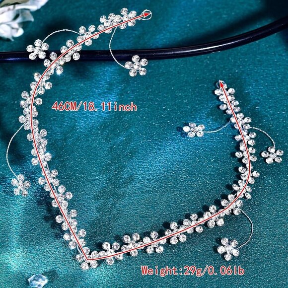 Rhinestone Hairband Bridal Wedding Crystal Flower Hair Accessories for Women